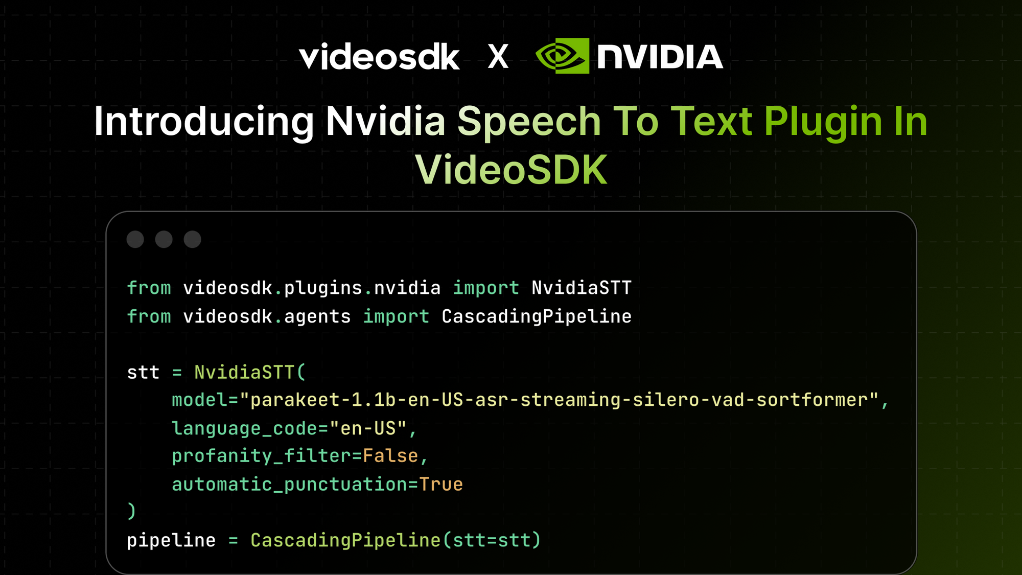 Introducing the Nvidia Speech to Text Plugin in VideoSDK